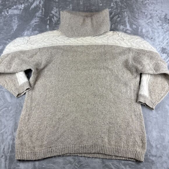 IB Diffusions Silk Angora Sweater Womens 1X Beige White Grapevine Vintage (1051) - Picture 7 of 11